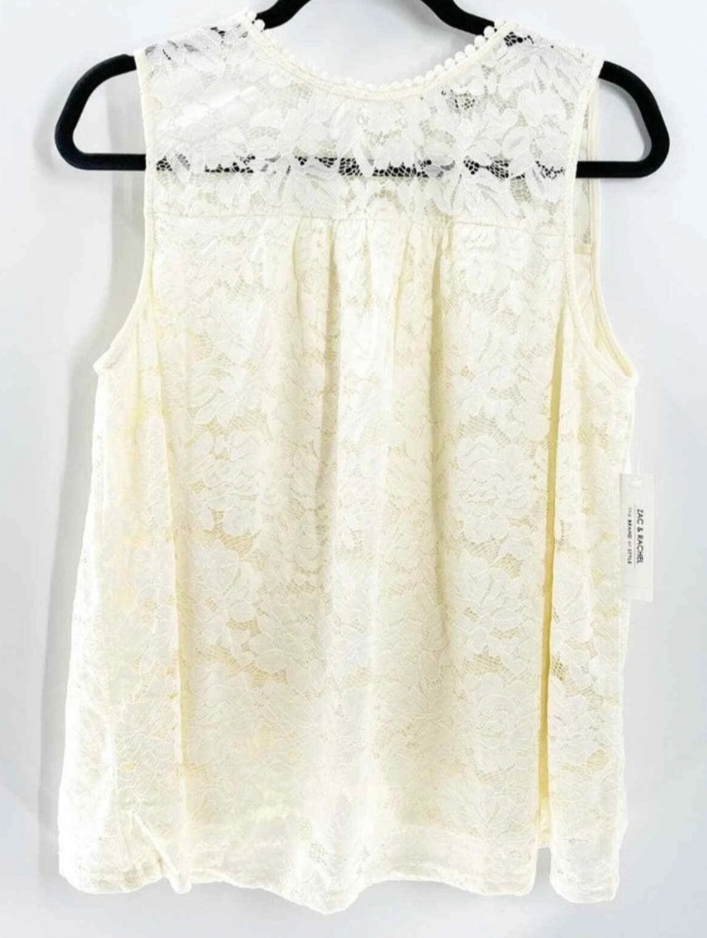 Zac And Rachel Sleeveless Lace Camisole Top - Cream Size M.